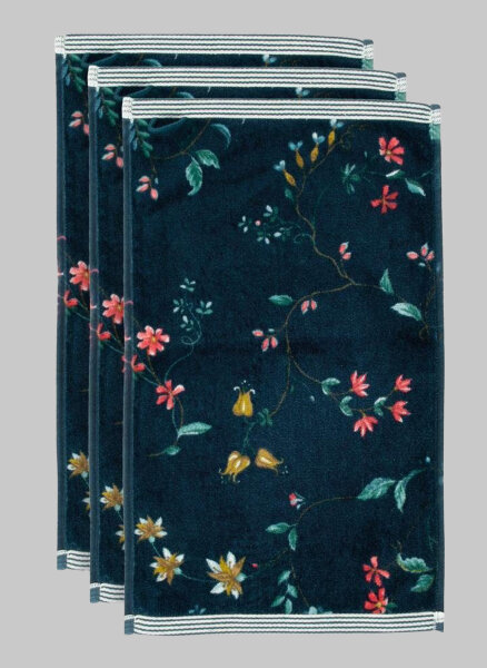 3er Set Gästetücher Les Fleurs