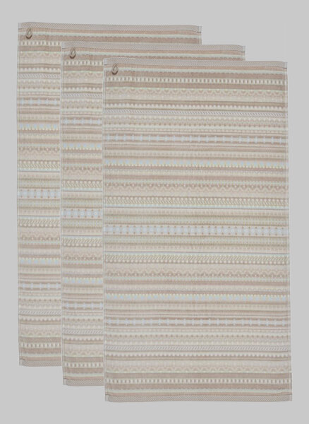 3er Set Gästetücher Geometric Print